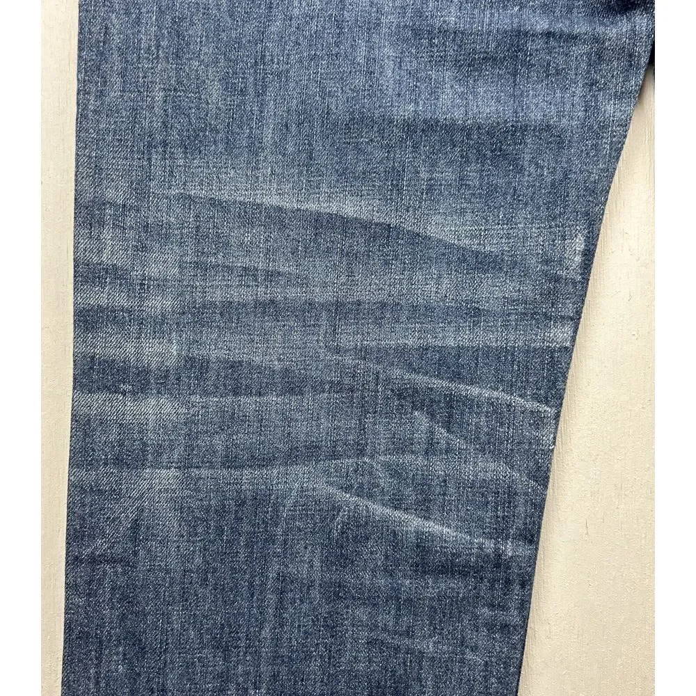 Sneak Peak Womens Medium Blue Relaxed‎ Straight Leg Cuffed Distressed Jeans NWT